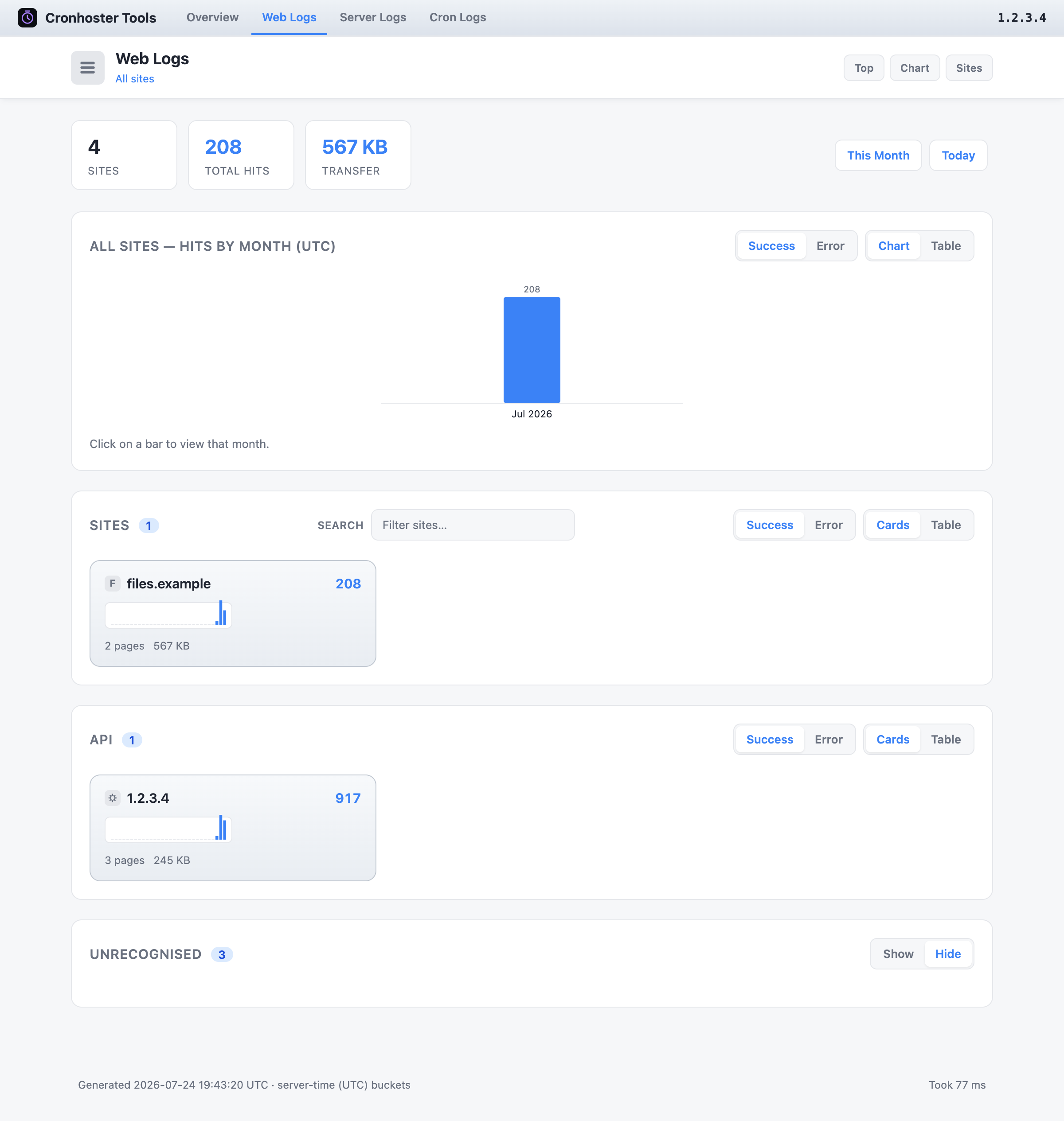 Web Logs overview